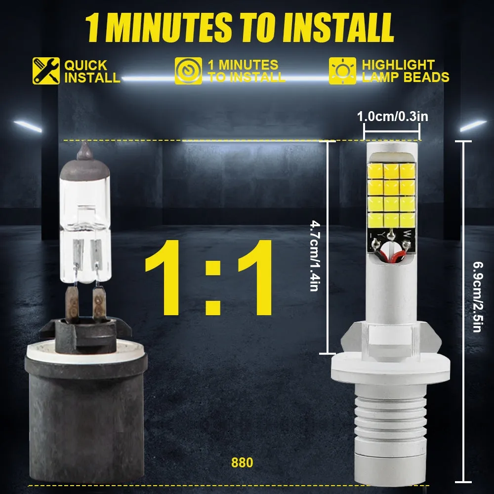 1 Pair Aluminum Car V6 High-brightness Dual-color Fog Lamp Car
