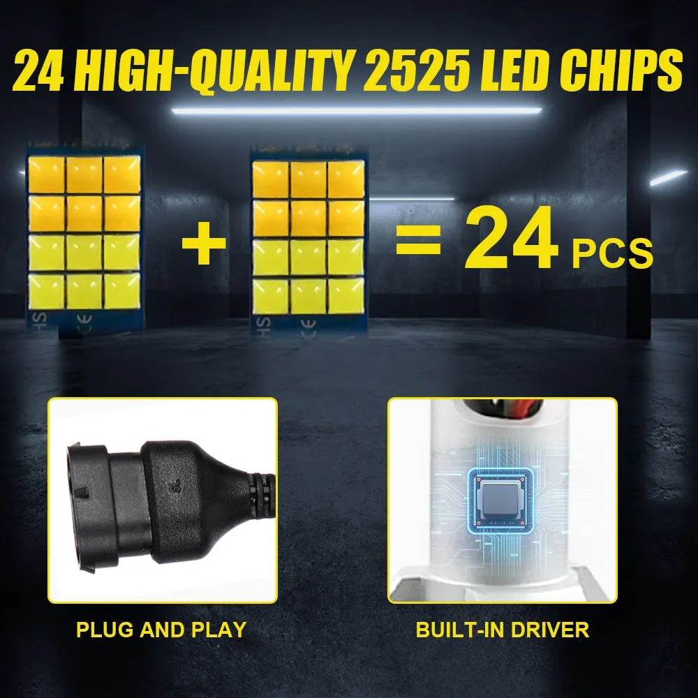 1 Pair Aluminum Car V6 High-brightness Dual-color Fog Lamp Car