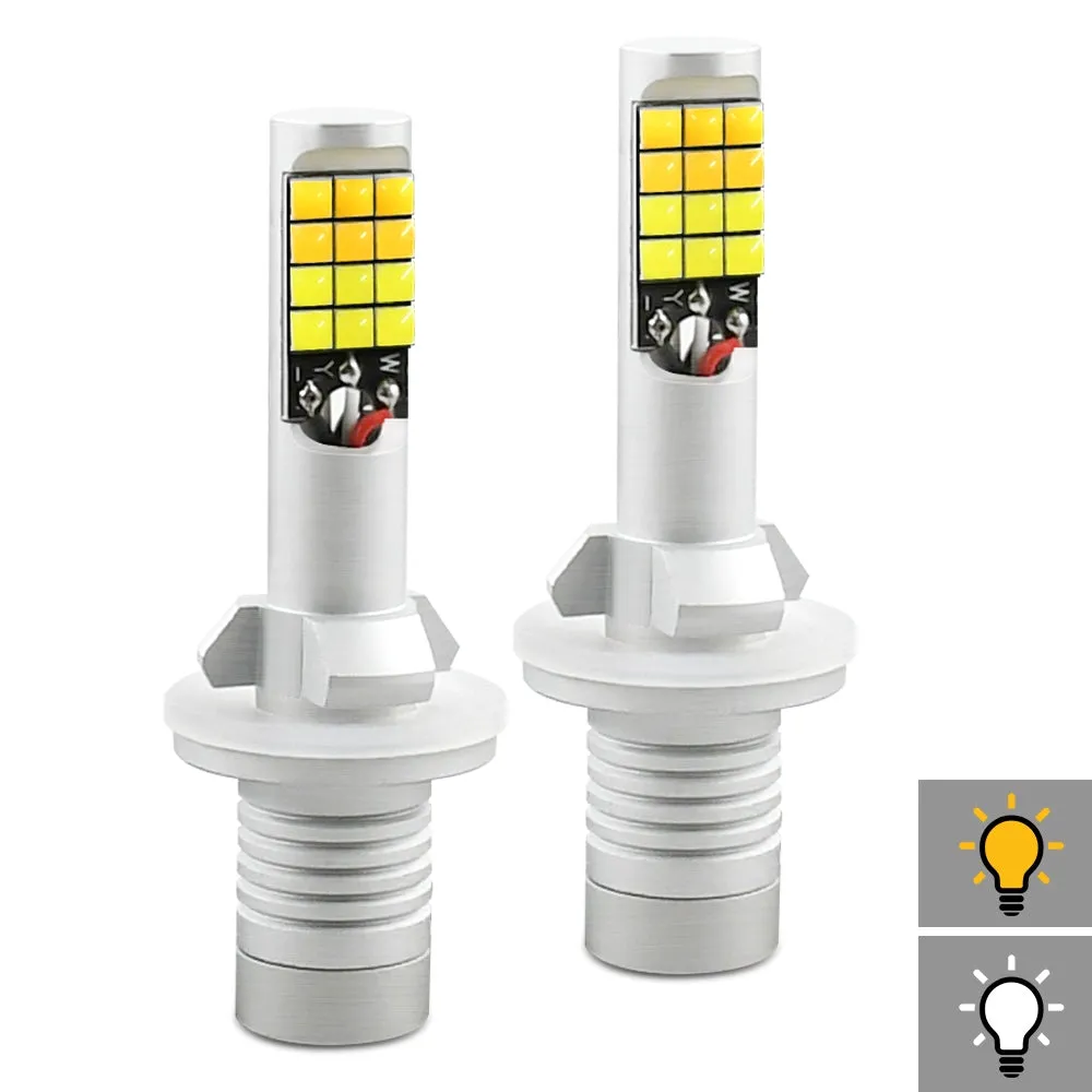 1 Pair Aluminum Car V6 High-brightness Dual-color Fog Lamp Car