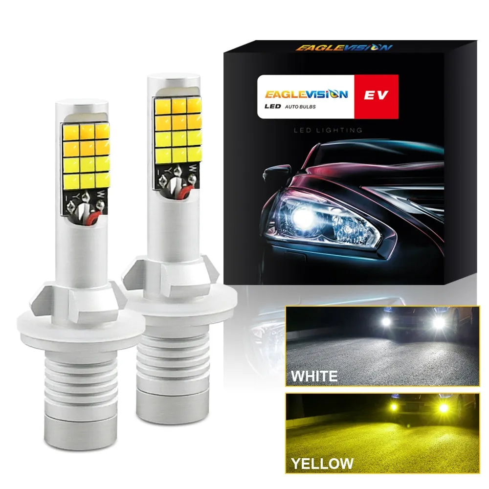 1 Pair Aluminum Car V6 High-brightness Dual-color Fog Lamp Car