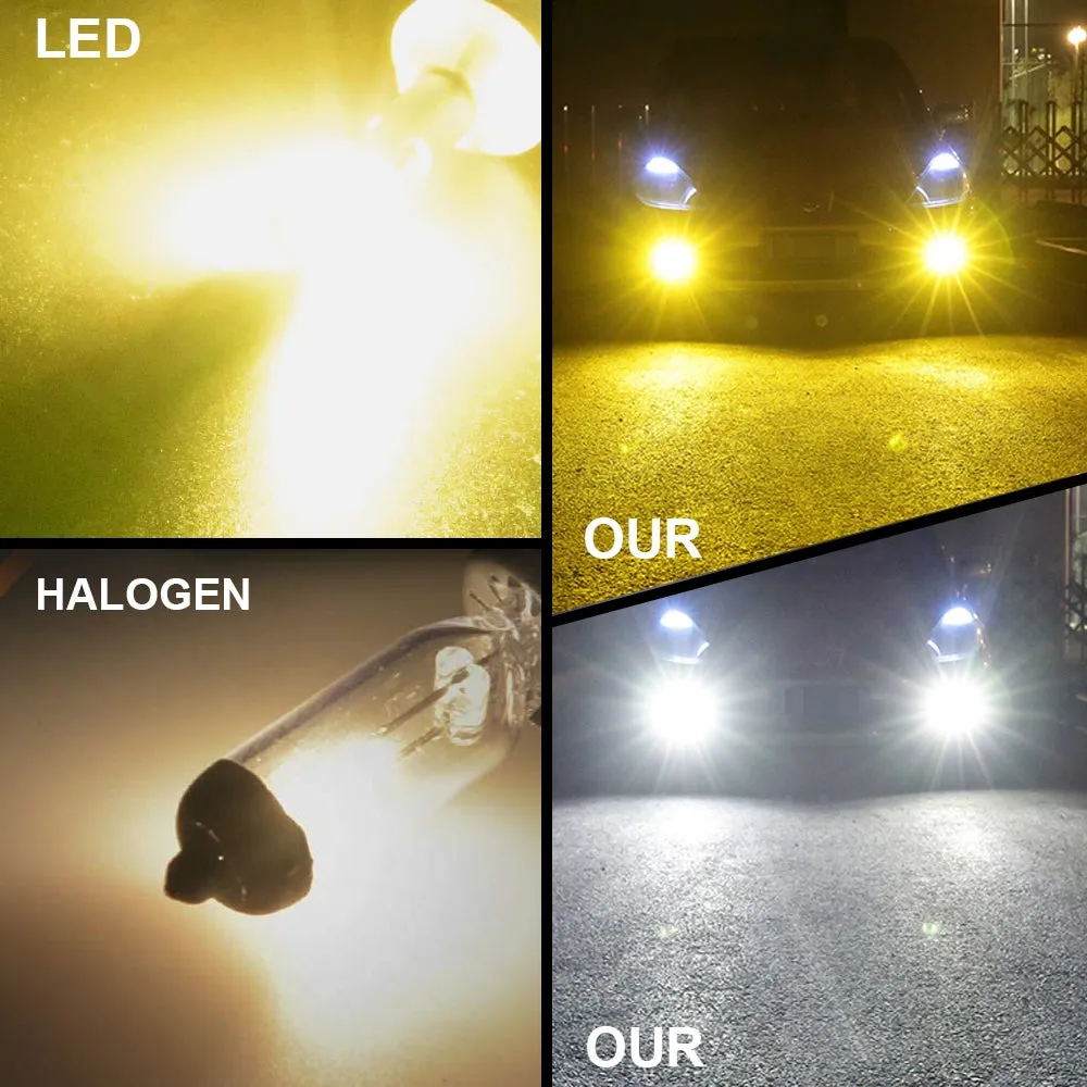 1 Pair Aluminum Car V6 High-brightness Dual-color Fog Lamp Car
