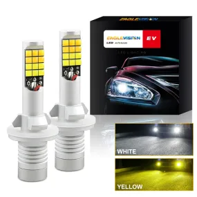 1 Pair Aluminum Car V6 High-brightness Dual-color Fog Lamp Car