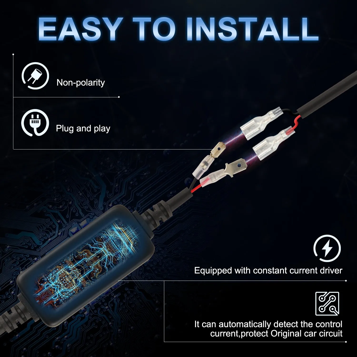 1 pair Car Headlamp LED Headlight Bulb 60W 6,000LM ZES-3575 LED