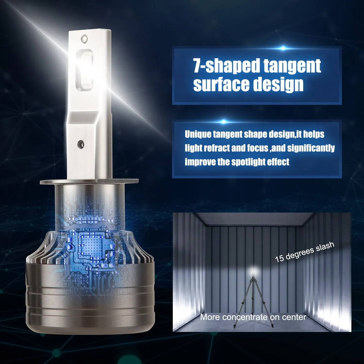 1 pair Car Headlamp LED Headlight Bulb 60W 6,000LM ZES-3575 LED