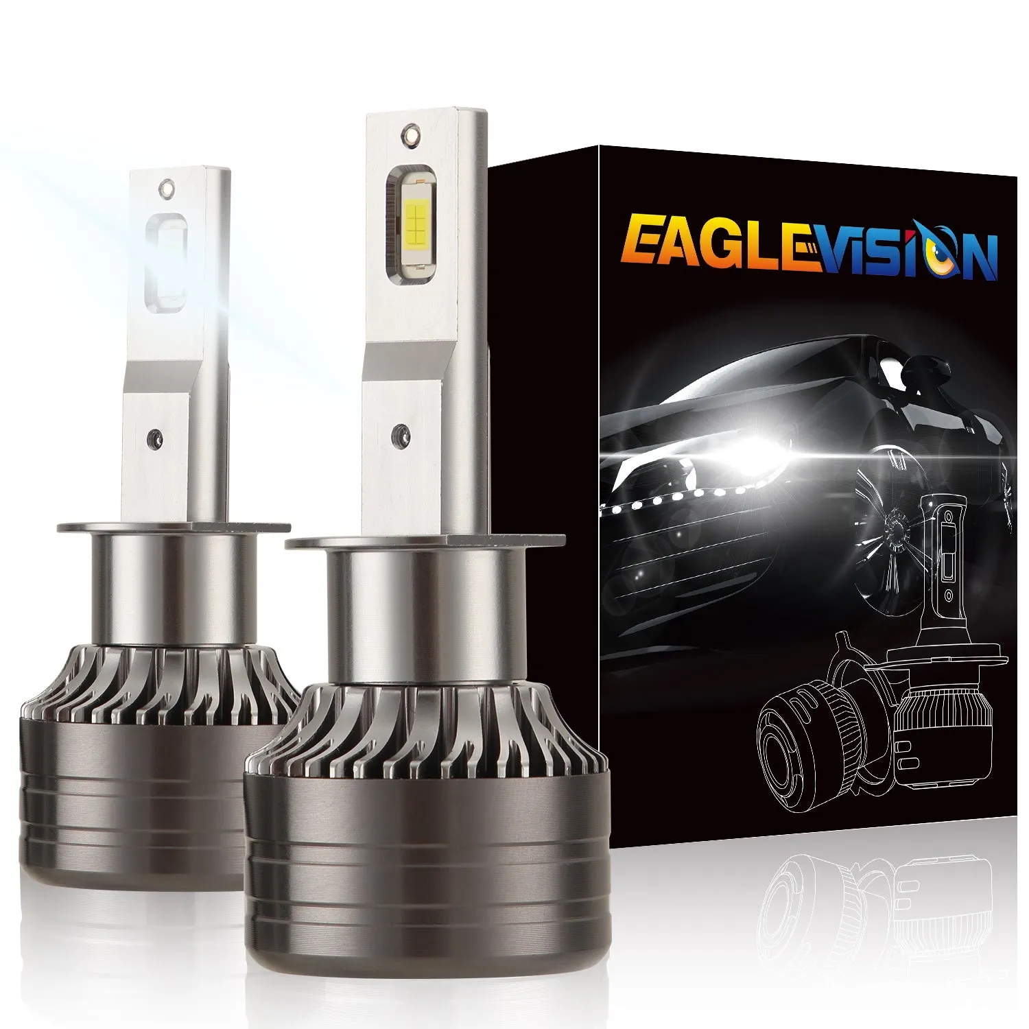 1 pair Car Headlamp LED Headlight Bulb 60W 6,000LM ZES-3575 LED