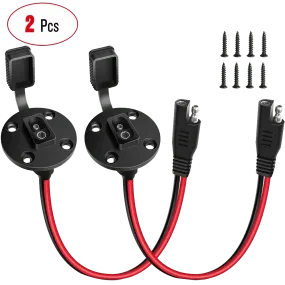 12AWG 2-Pack SAE Power Socket Sidewall Port