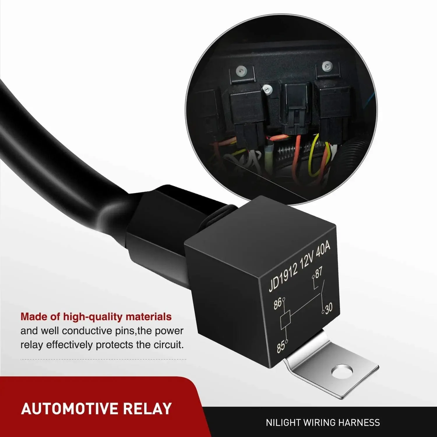 16AWG Wire Harness Kit 2 Leads W/ 12V 7/8inch Motorcycle Handlebar Switch | 3 Fuses | 4 Spade Connectors