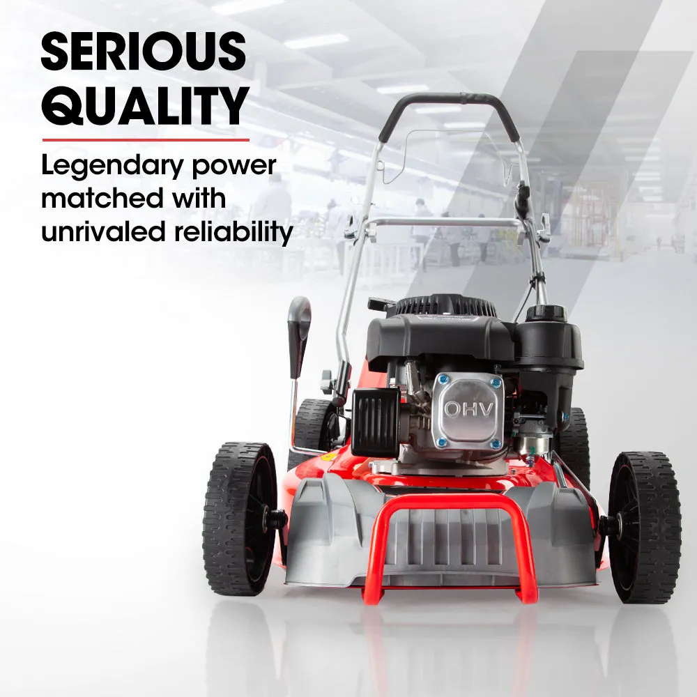 18" 175cc Self-Propelled 4-Stroke Lawn Mower, 7 Heights, Steel Deck - Baumr-AG