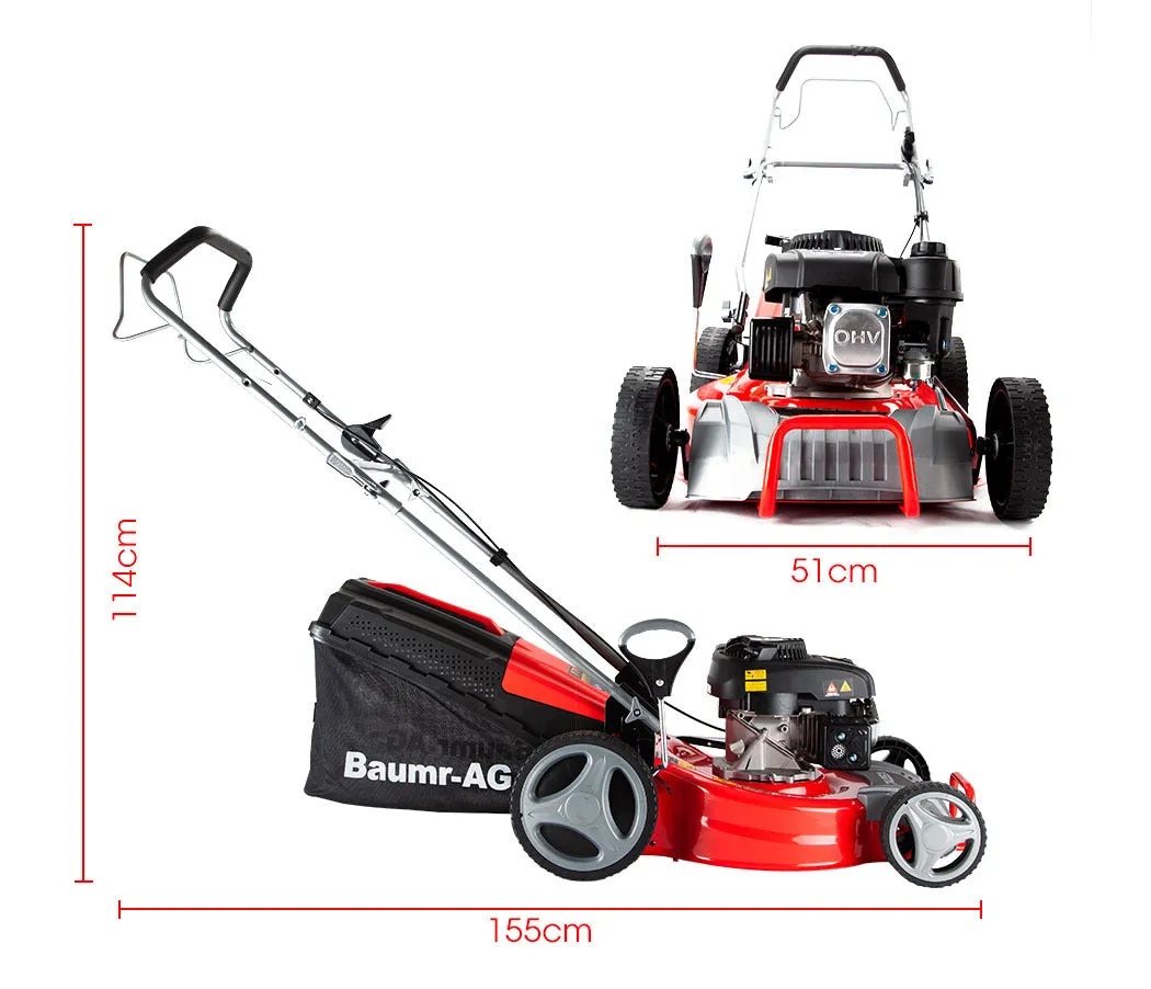 18" 175cc Self-Propelled 4-Stroke Lawn Mower, 7 Heights, Steel Deck - Baumr-AG