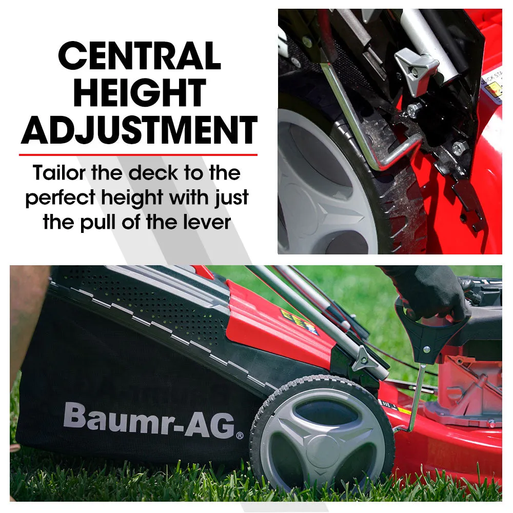 18" 175cc Self-Propelled 4-Stroke Lawn Mower, 7 Heights, Steel Deck - Baumr-AG