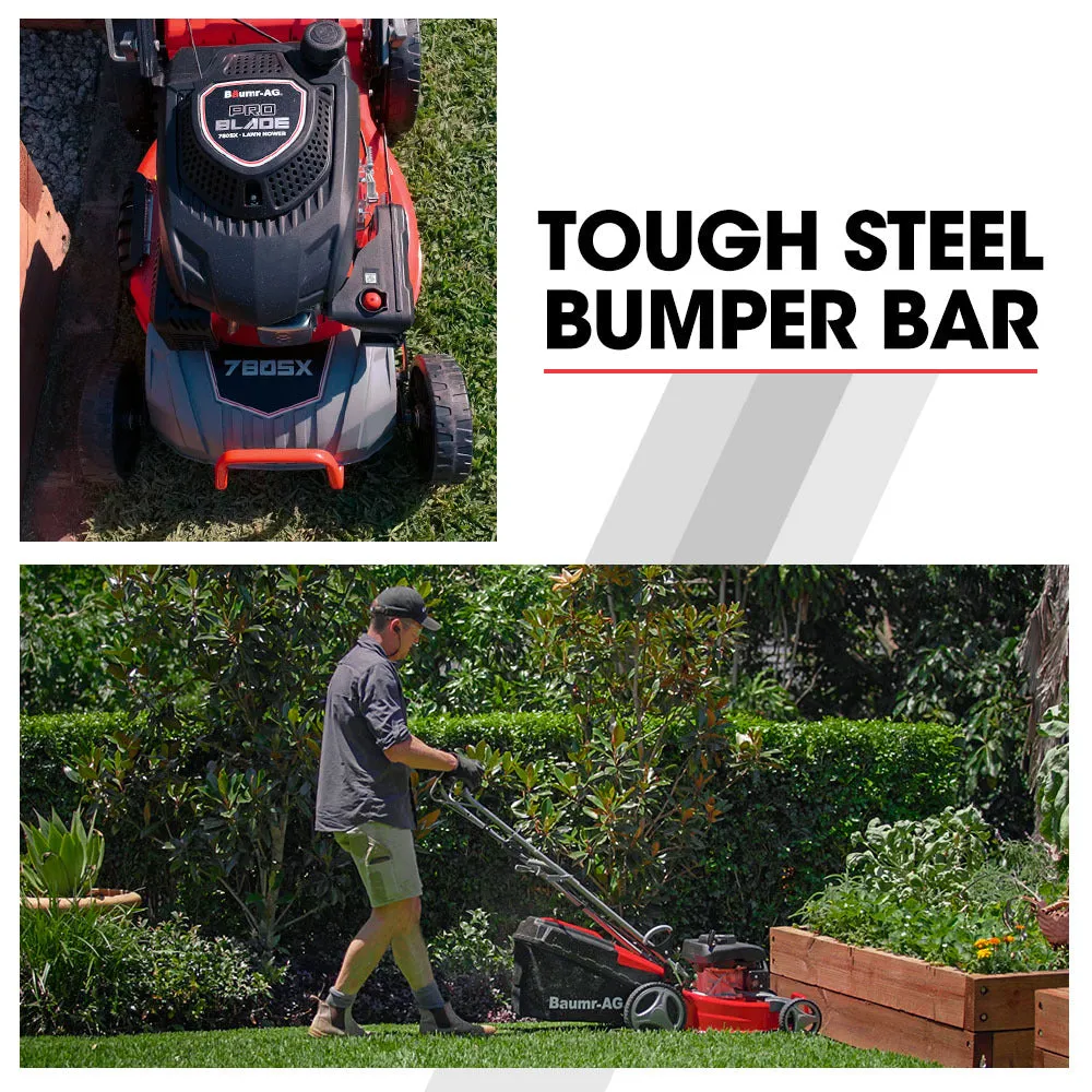18" 175cc Self-Propelled 4-Stroke Lawn Mower, 7 Heights, Steel Deck - Baumr-AG