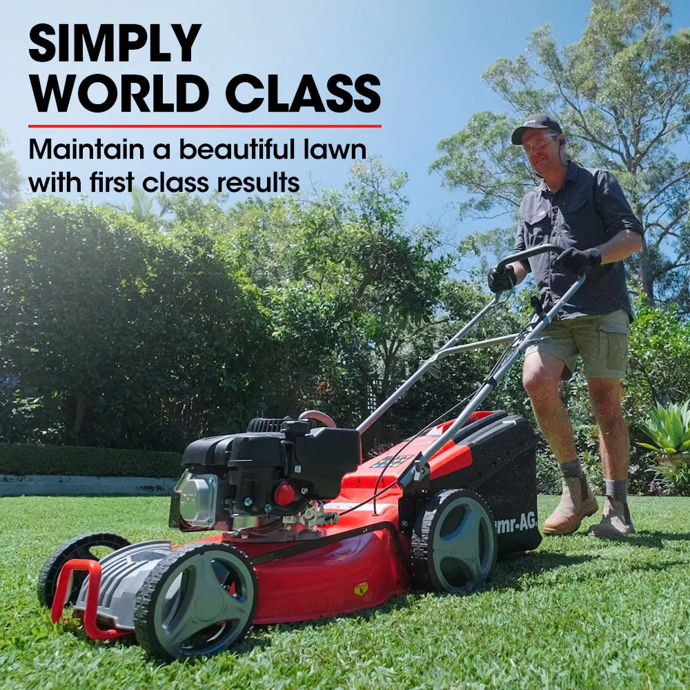 18" 175cc Self-Propelled 4-Stroke Lawn Mower, 7 Heights, Steel Deck - Baumr-AG
