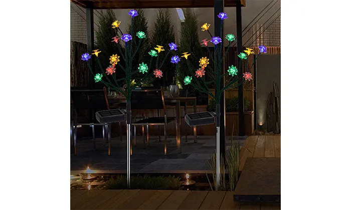 2 Pack Lotus shape LED Solar Lights