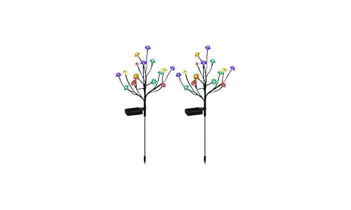 2 Pack Lotus shape LED Solar Lights