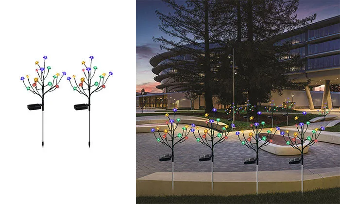 2 Pack Lotus shape LED Solar Lights