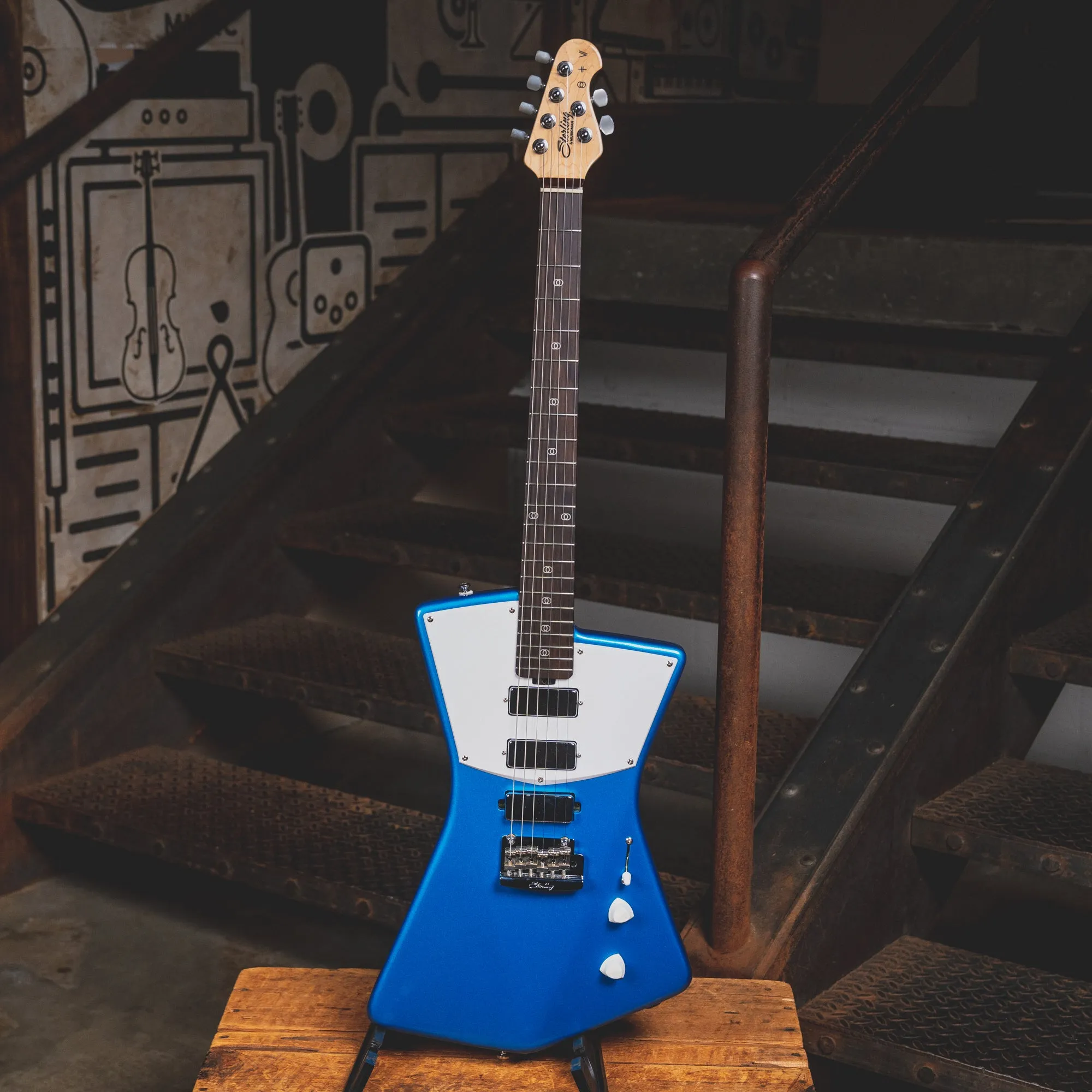 2015 Music Man Sterling St. Vincent Electric Guitar, Blue w/ Gig Bag