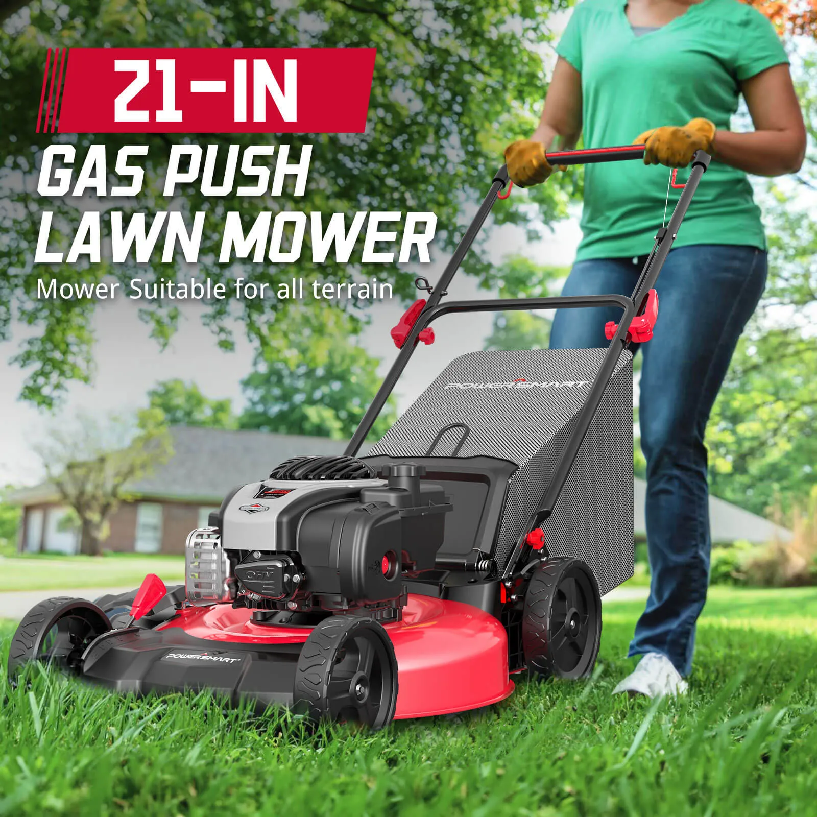 21'' 140cc Gas Push Lawn Mower w/ B&S E550 Engine B8621P