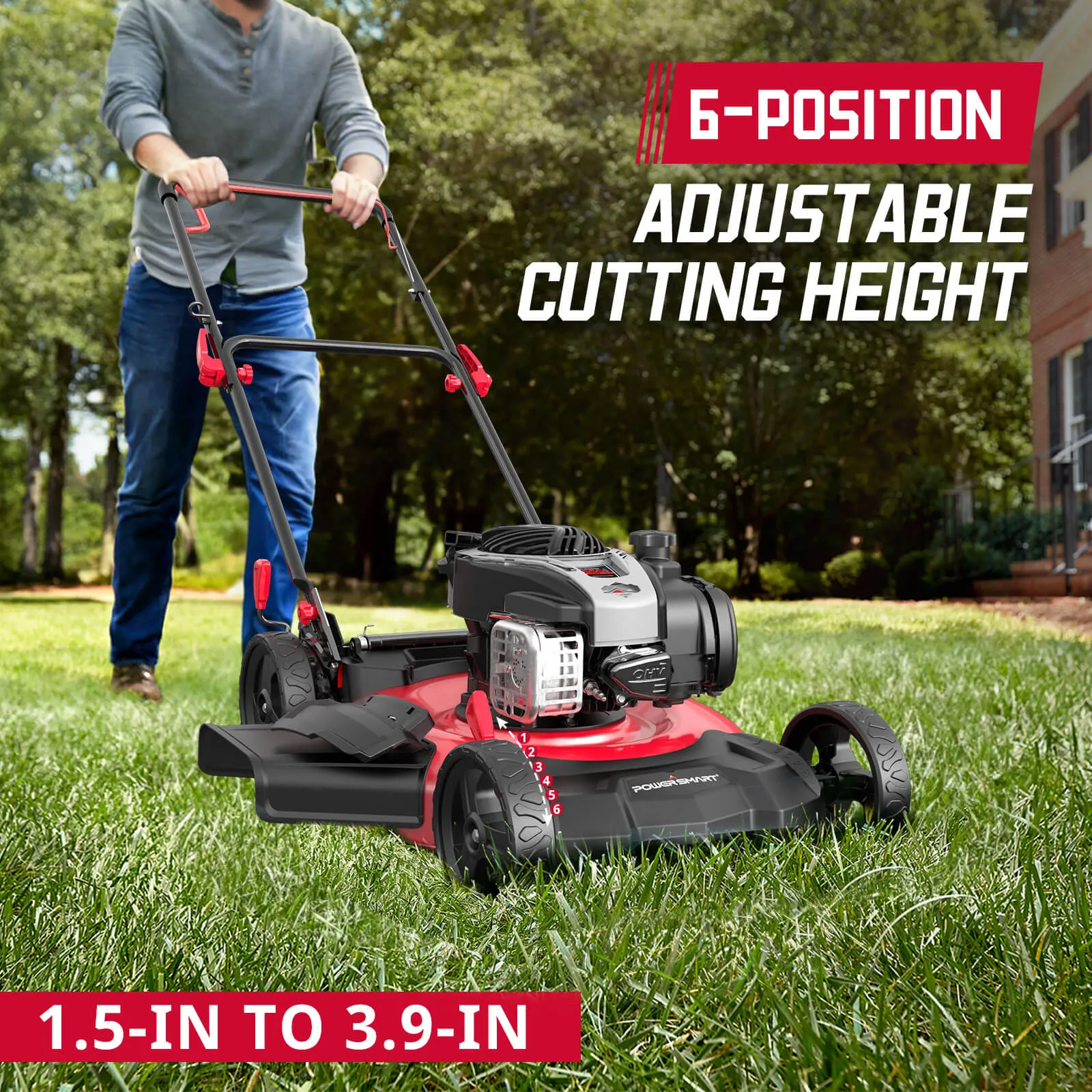 21'' 140cc Gas Push Lawn Mower w/ B&S E550 Engine B8621P