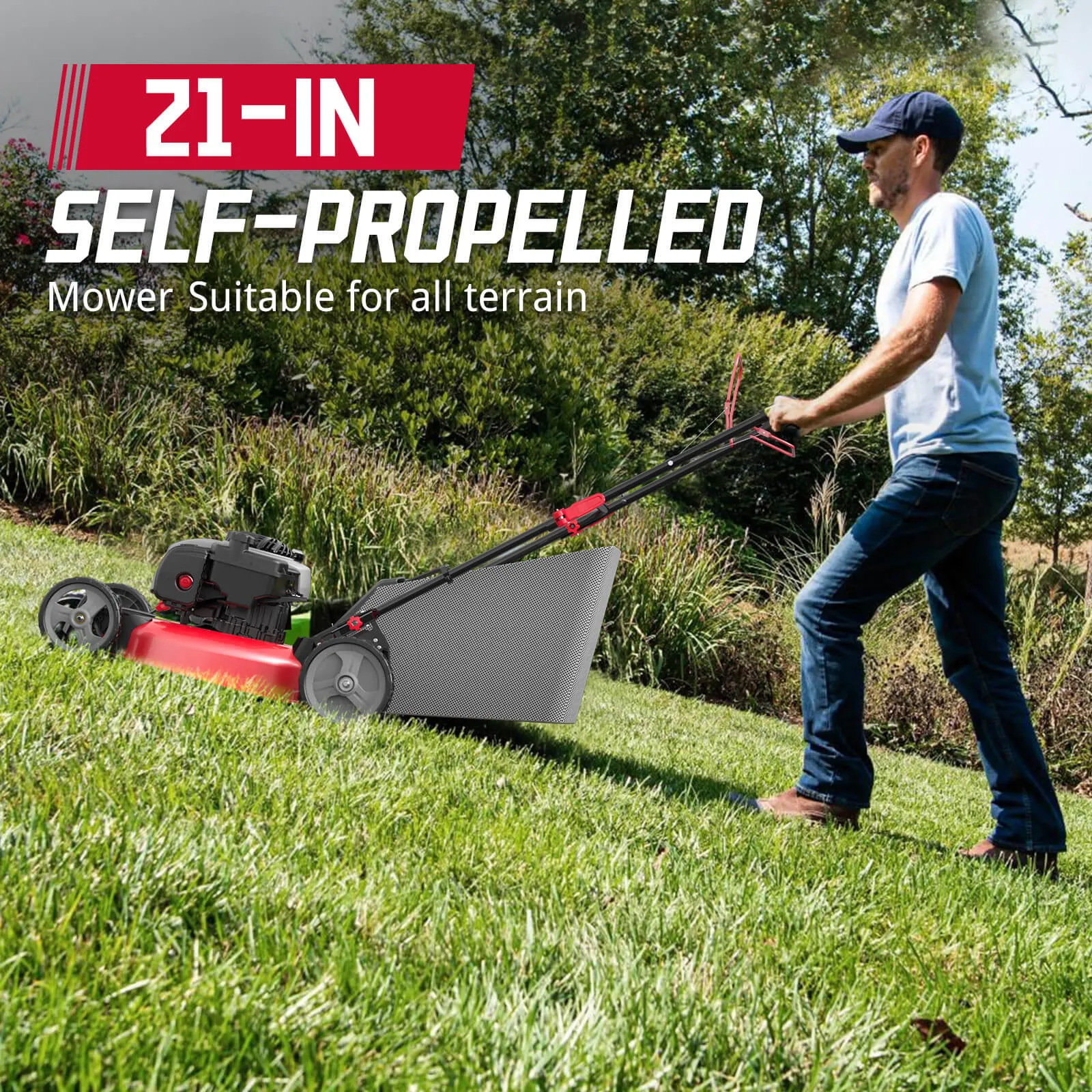 21" 140cc Gas Self-Propelled Lawn Mower with B&S Engine HB8622S