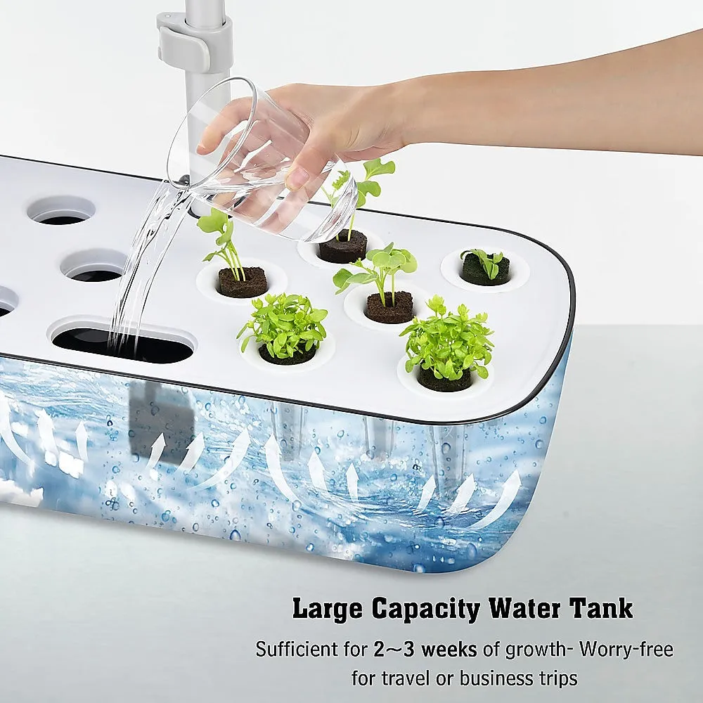 24W LED Hydroponics System, 3 Light Modes, 12 Pods