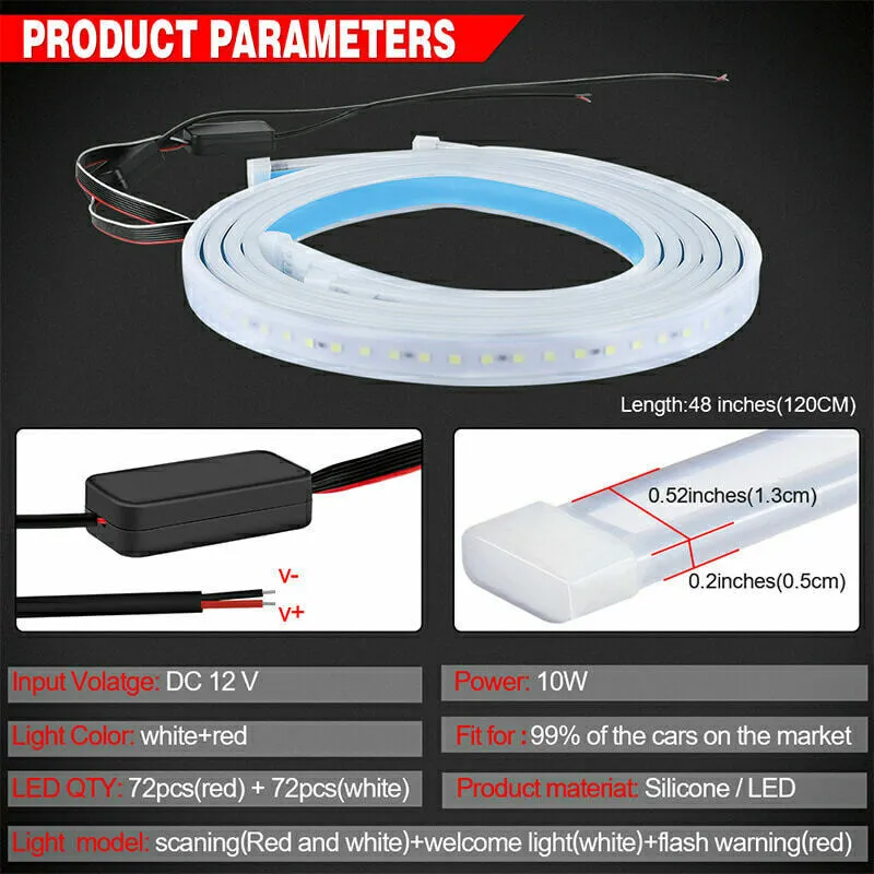 2PCS 2in1 Car Door Warning Light Anti Collision Flashing Safety