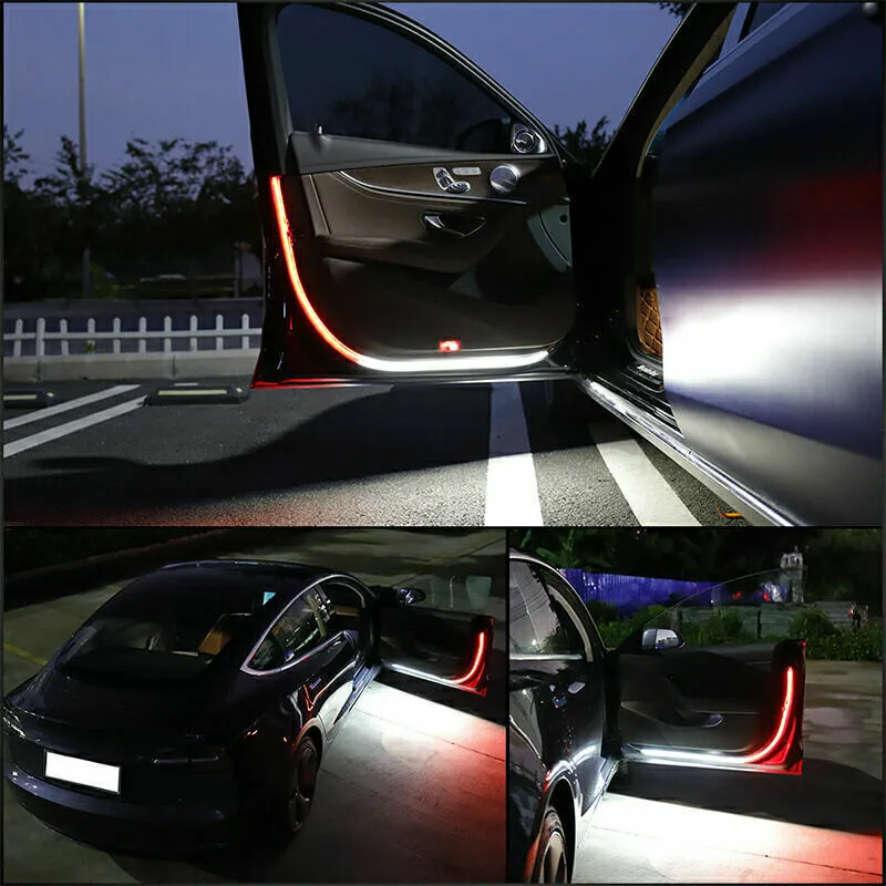2PCS 2in1 Car Door Warning Light Anti Collision Flashing Safety