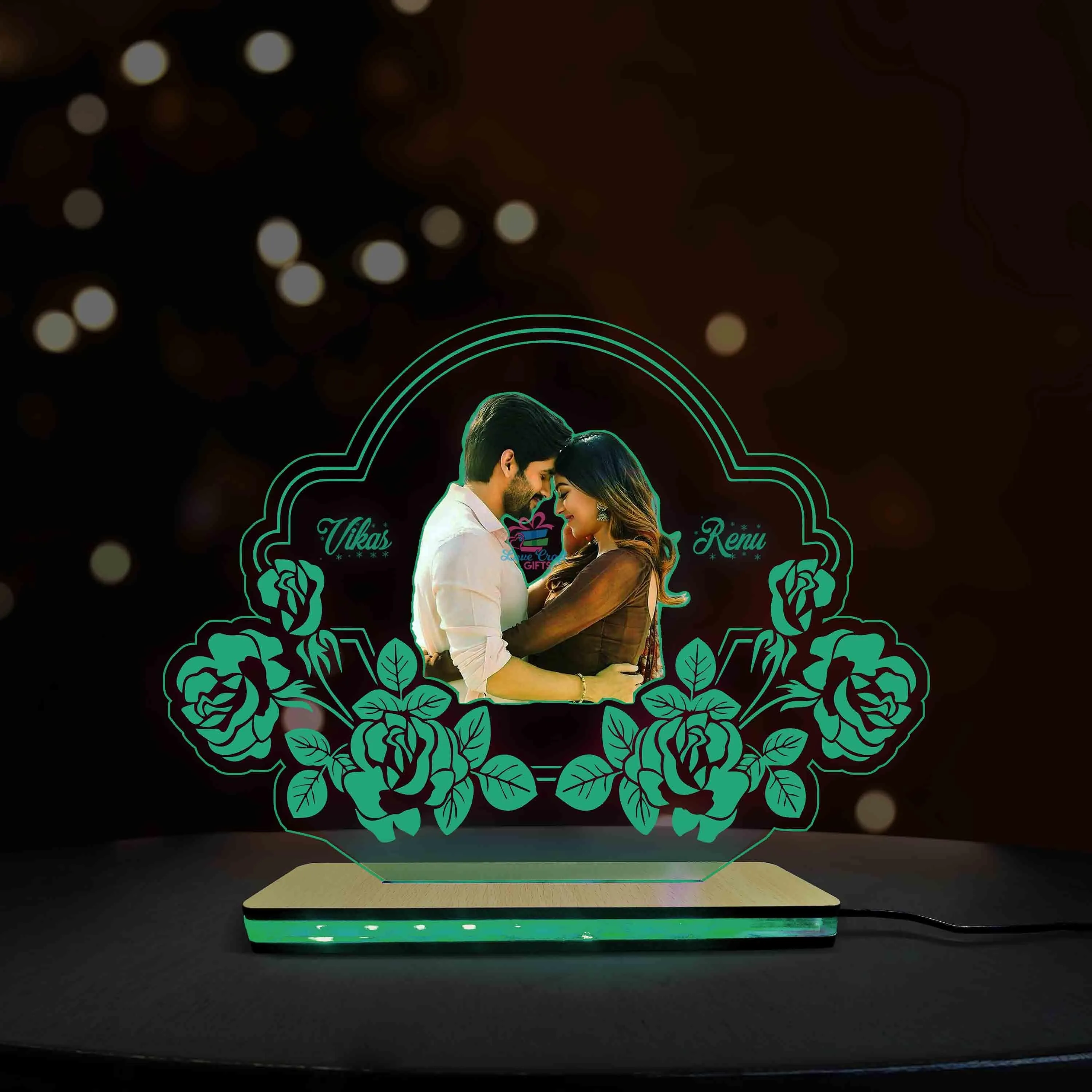 3D Acrylic Multi-Led Table Lamp For Love Partners