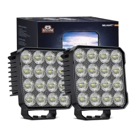 4.4 Inch 48W 4780LM Square Flood Built-in EMC LED Work Lights (Pair)