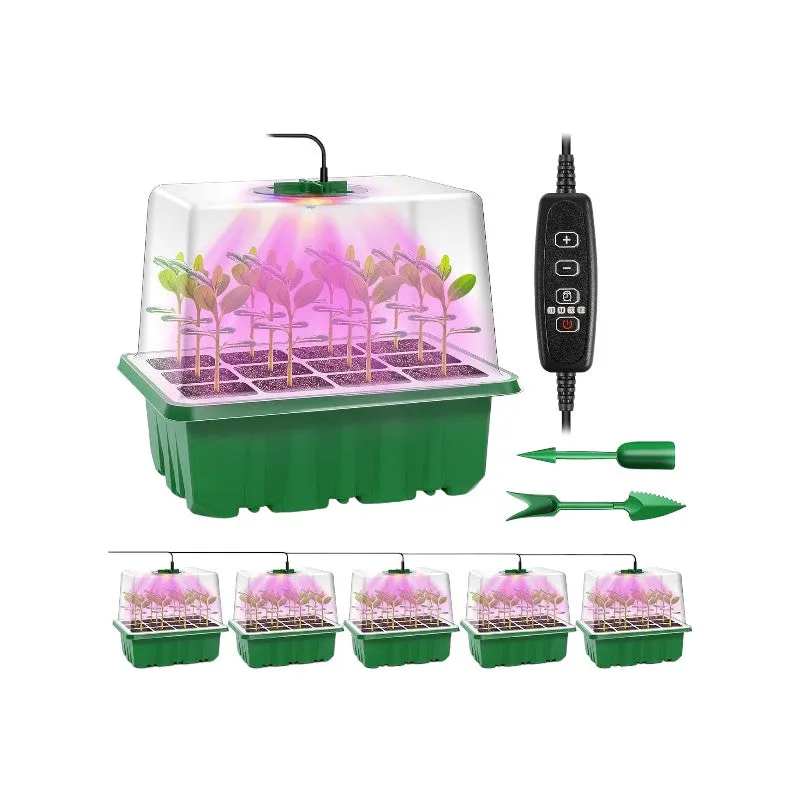 5 Pack Seed Starter Kit with LED Grow Light