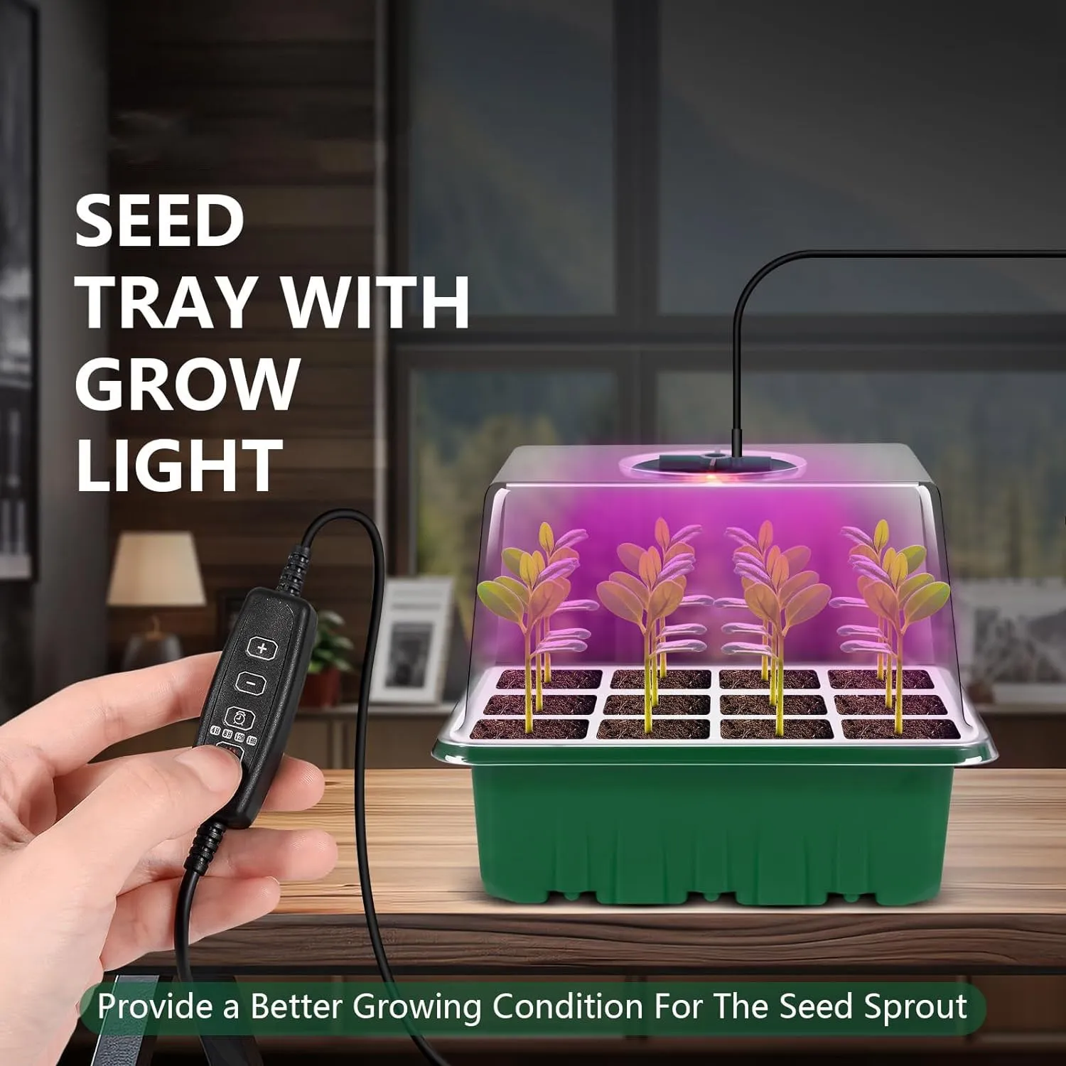 5 Pack Seed Starter Kit with LED Grow Light