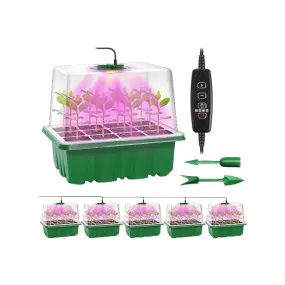 5 Pack Seed Starter Kit with LED Grow Light