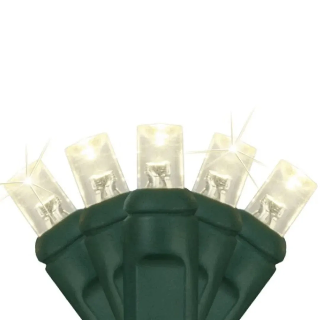 5MM LED Twinkle Mini Lights - 6" Spacing 50 Light on Green Wire - Case of 25