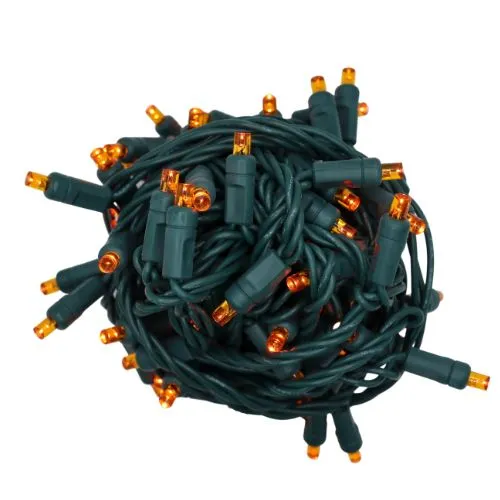 5MM LED Twinkle Mini Lights - 6" Spacing 50 Light on Green Wire - Case of 25