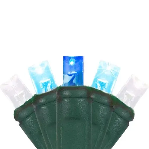 5MM LED Twinkle Mini Lights - 6" Spacing 50 Light on Green Wire - Case of 25