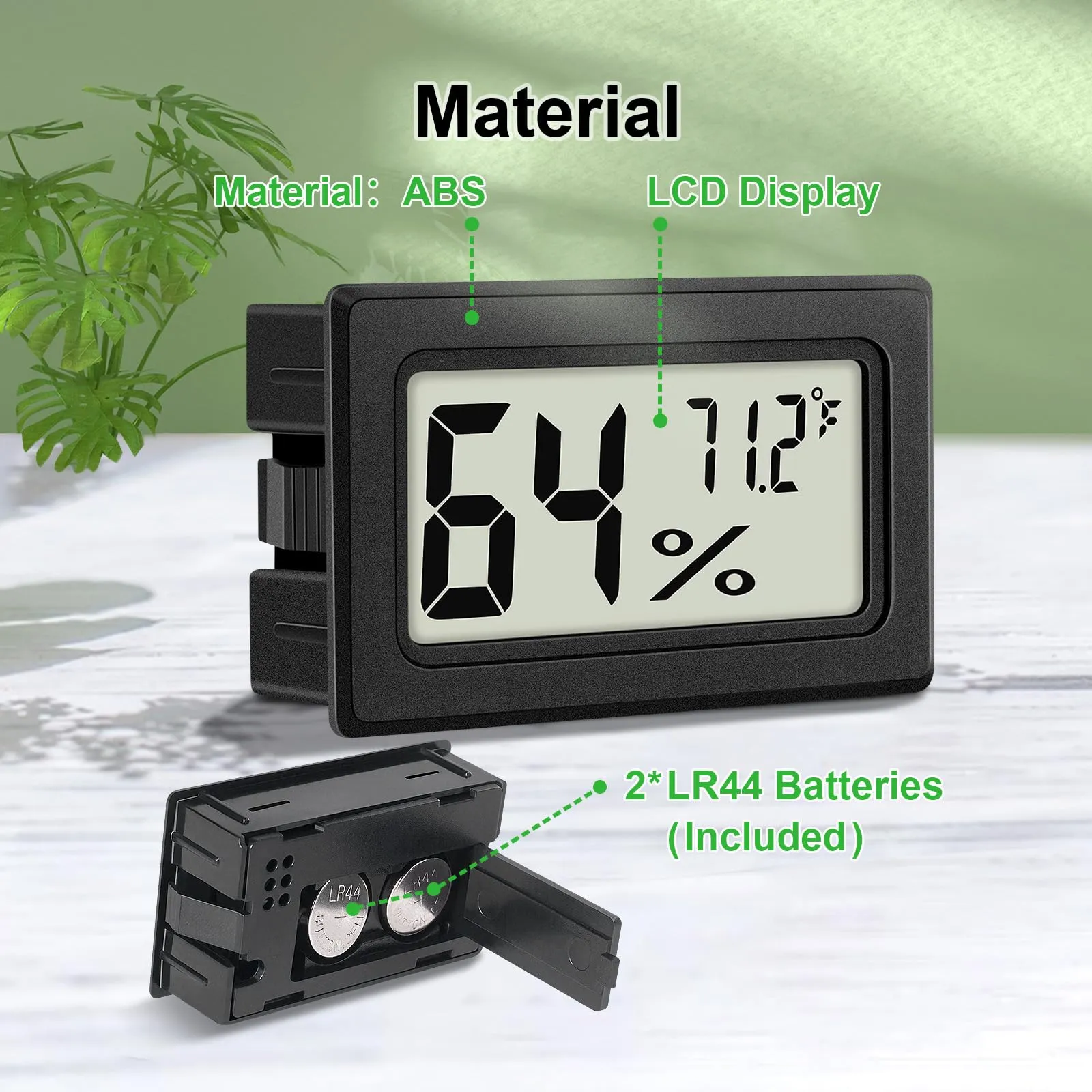 6-Pack Mini Hygrometer Indoor Humidity Meter, Mini Digital Thermometer Humidity Gauge Meter, Indoor Thermometer Hygrometer Monitor Fahrenheit (℉) for Humidors, Reptile Thermostat, Jars Reptile, Fridge