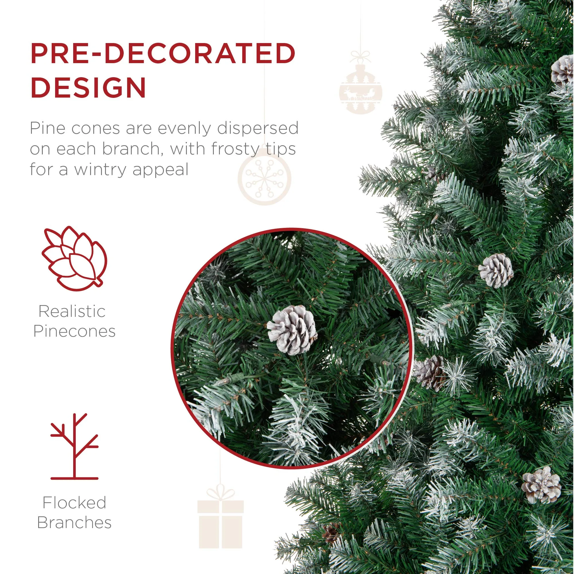 6 to 9ft Pre-Decorated Holiday Christmas Tree.