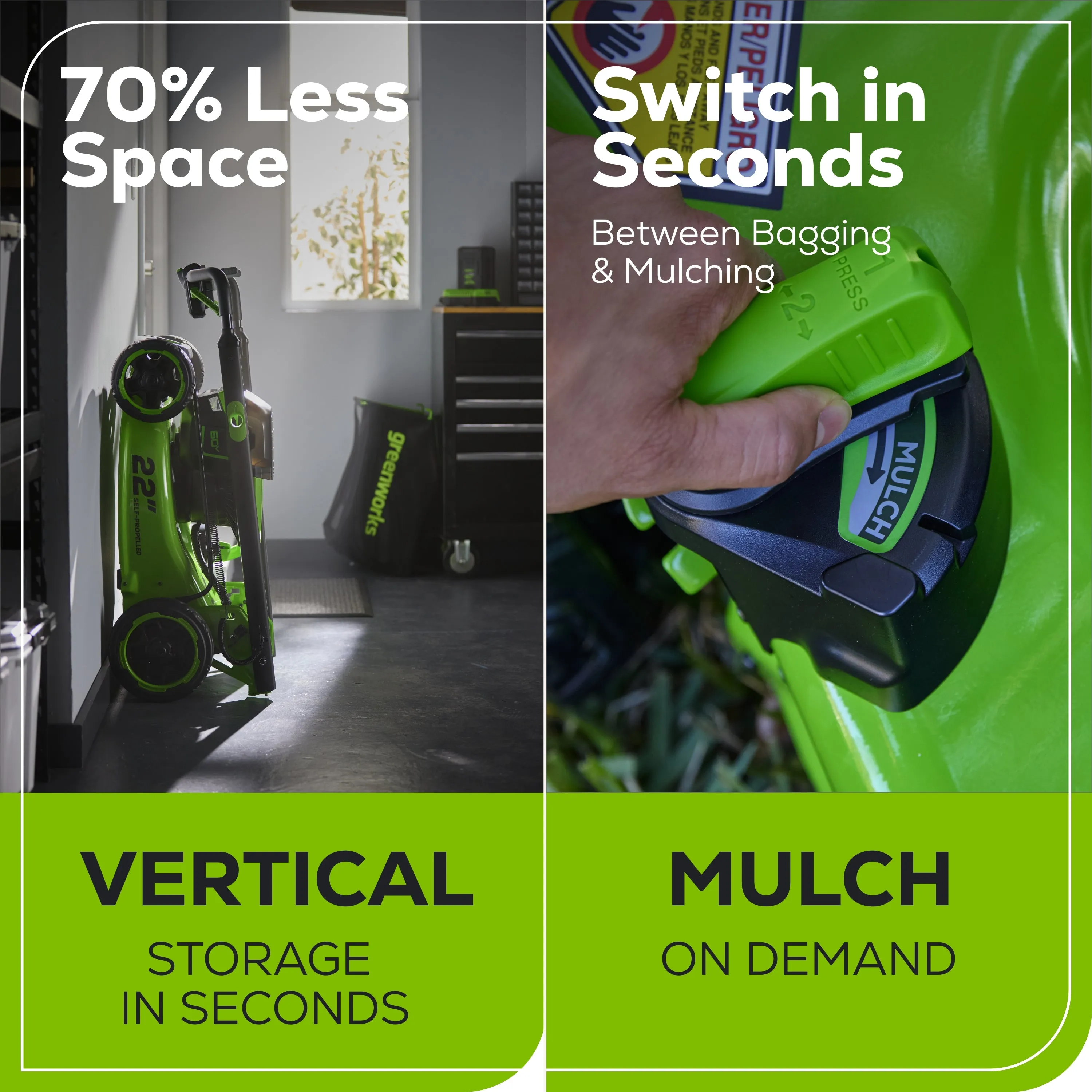 60V 22" Cordless Battery Self-Propelled Lawn Mower w/ 8.0Ah Battery & 6A Charger