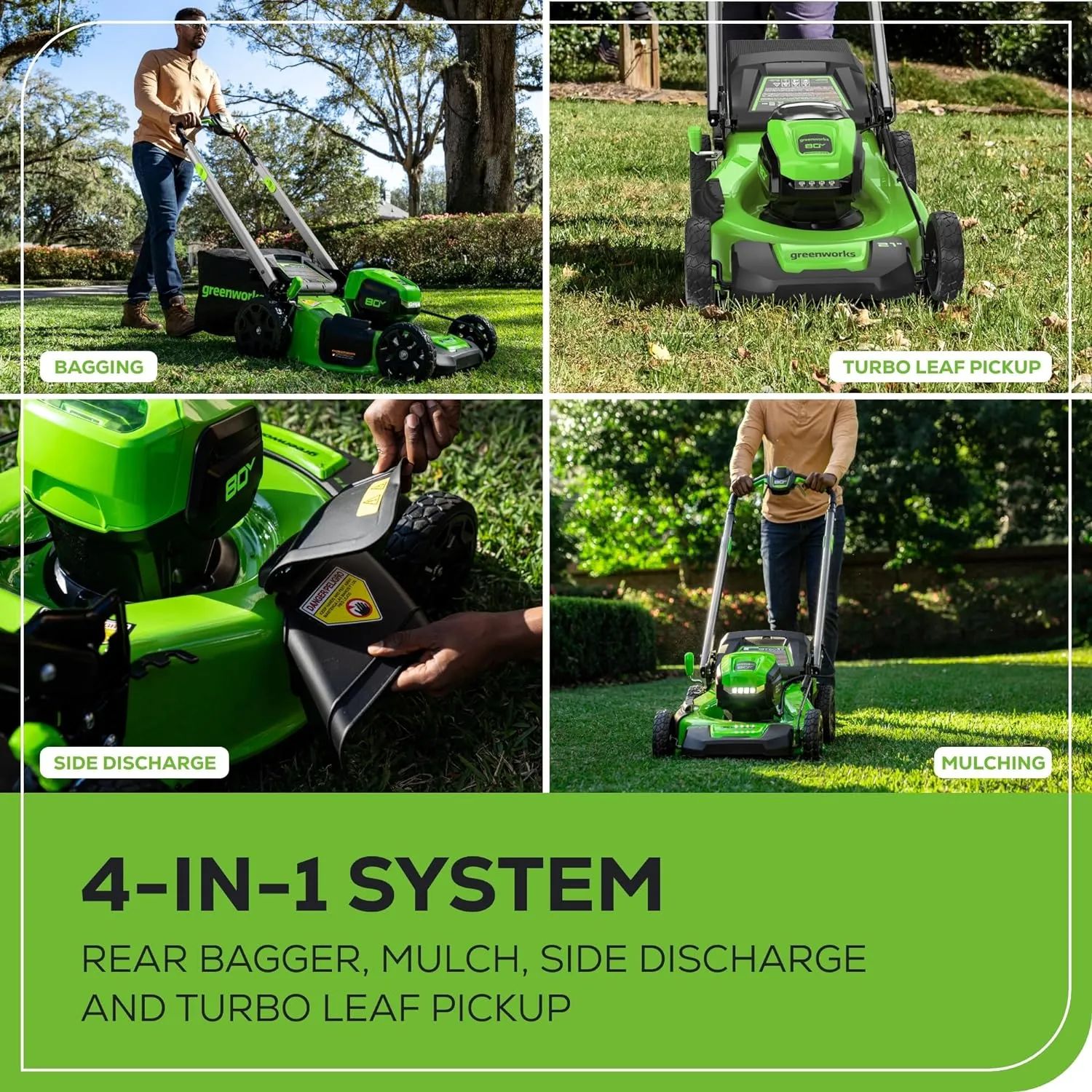 80V 21" Cordless Battery 4-in-1 Self-Propelled Lawn Mower & 700CFM Blower Combo Kit w/ 5.0Ah Battery & 6A Charger