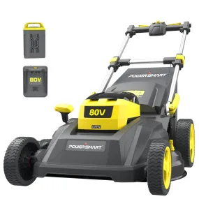 80V 26" Brushless Cordless Self-Propelled Lawn Mower Yellow w/ Battery & Charger PS76826