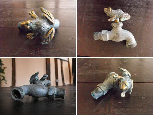 A Brass Garden Tap, The Handle Modelled As A Frog