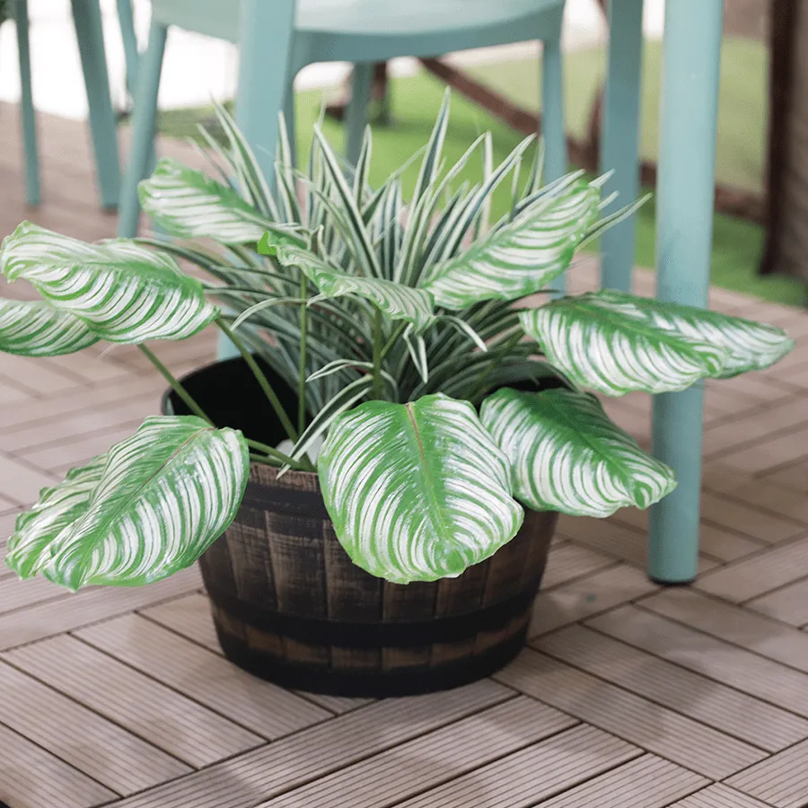 Barrel Plastic Planter