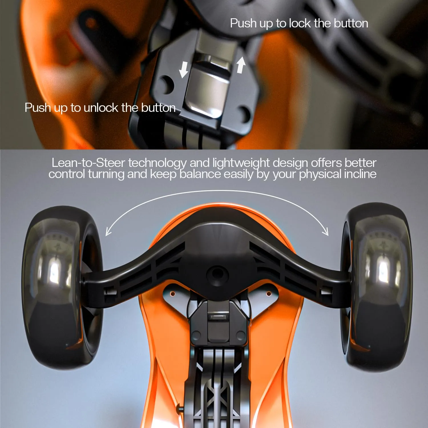 Baybee Alpha Kick Scooter for Kids, Smart 3 Wheel Kids Scooter with 4 Height Adjustable Handle, Runner Scooter with Led PU Wheels & Brake, Skate Scooter for Kids 3 to 10 Years Boys Girls (Orange)