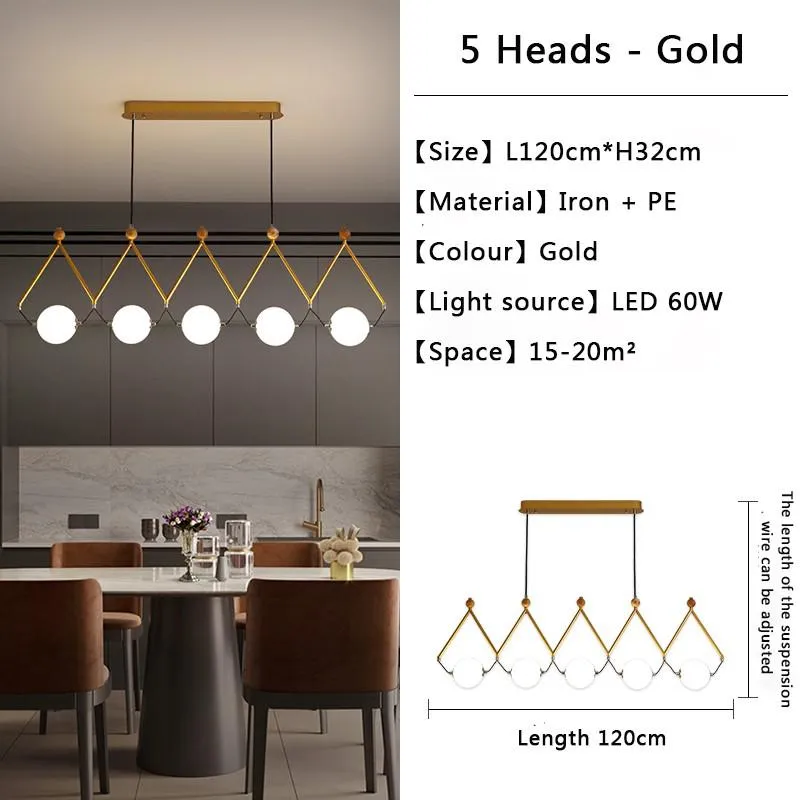 Black and Gold Globe LED - Glass Balls Hanging Light