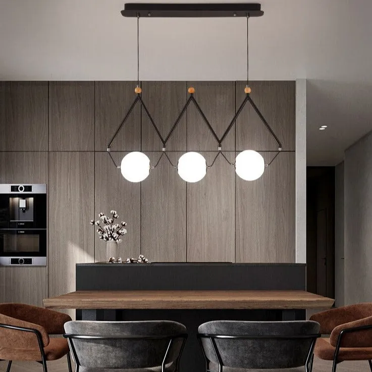 Black and Gold Globe LED - Glass Balls Hanging Light