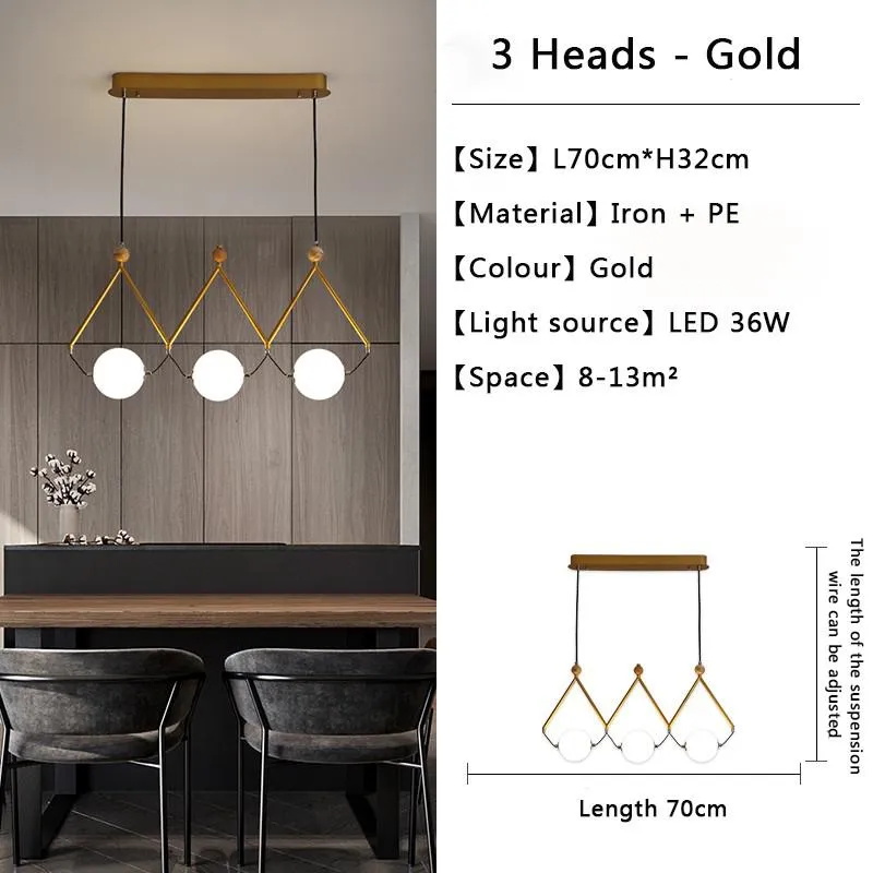 Black and Gold Globe LED - Glass Balls Hanging Light