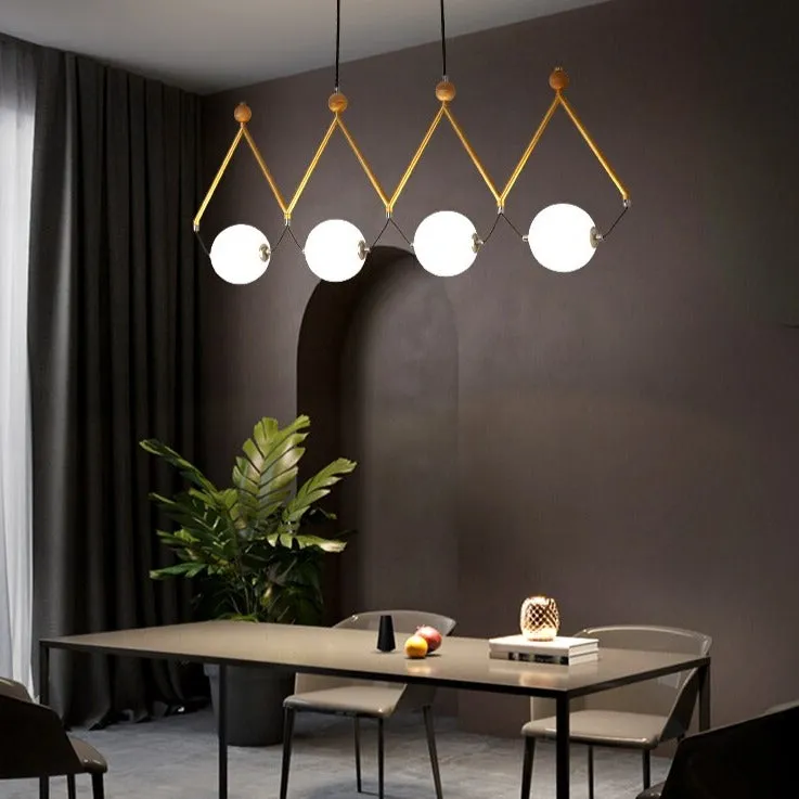 Black and Gold Globe LED - Glass Balls Hanging Light