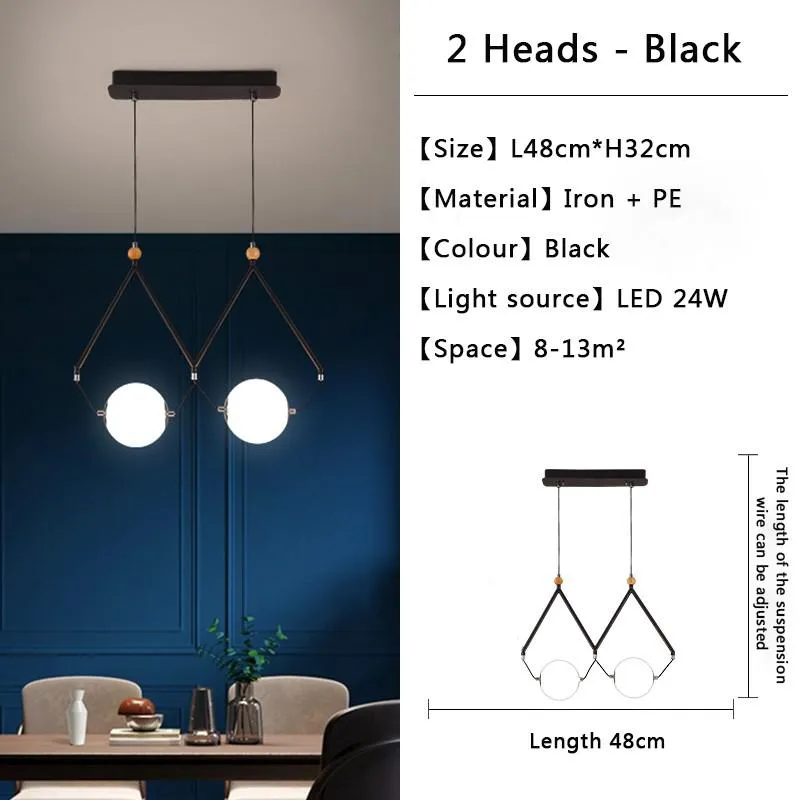 Black and Gold Globe LED - Glass Balls Hanging Light