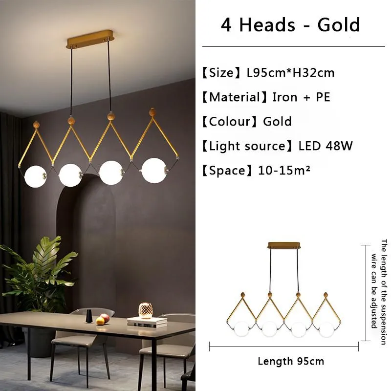 Black and Gold Globe LED - Glass Balls Hanging Light