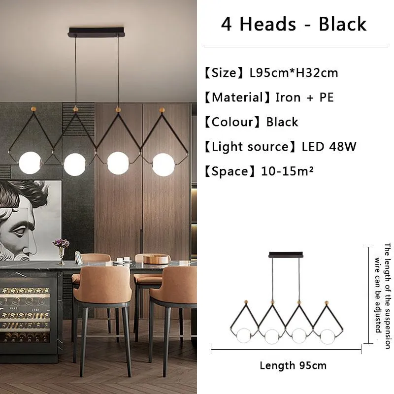 Black and Gold Globe LED - Glass Balls Hanging Light
