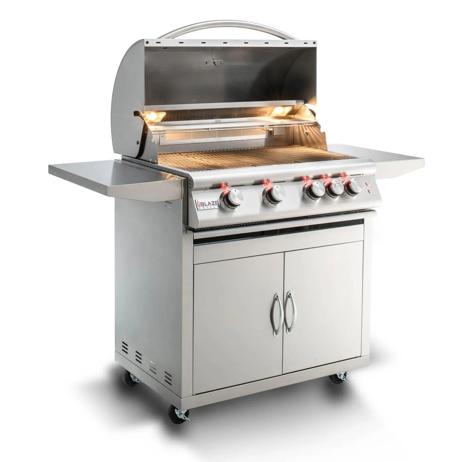 Blaze Premium LTE Marine Grade 32-Inch 4-Burner Freestanding Liquid Propane Grill With Rear Infrared Burner & Grill Lights